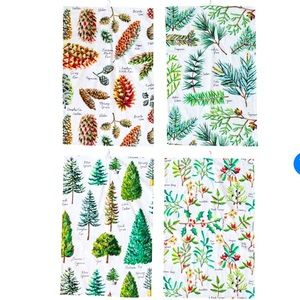 creative co-op 28"L x 18"W Cotton Slub Printed Tea Towel w/Botanicals & Loop